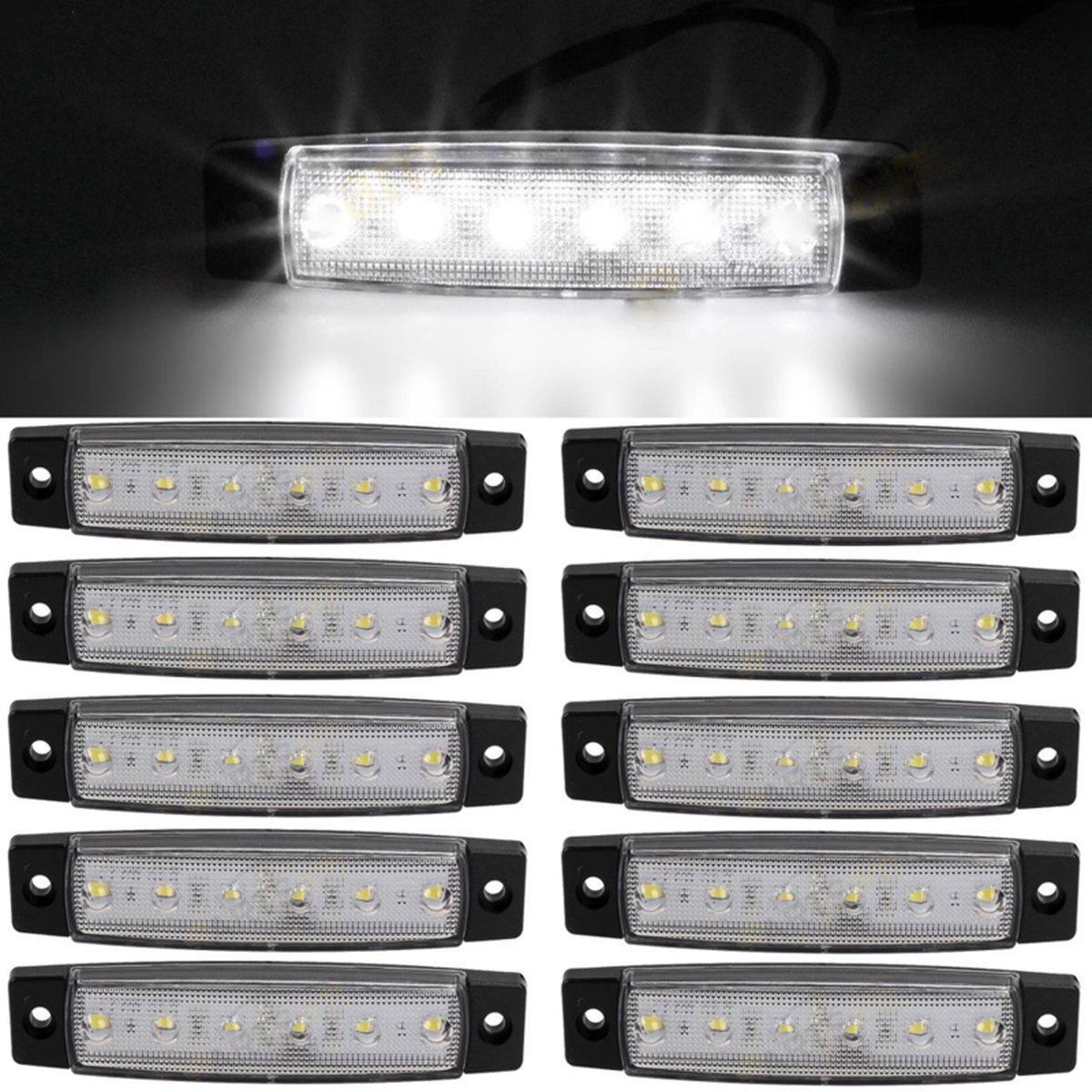 10 stuks LED contourverlichting 12v / 24v Wit