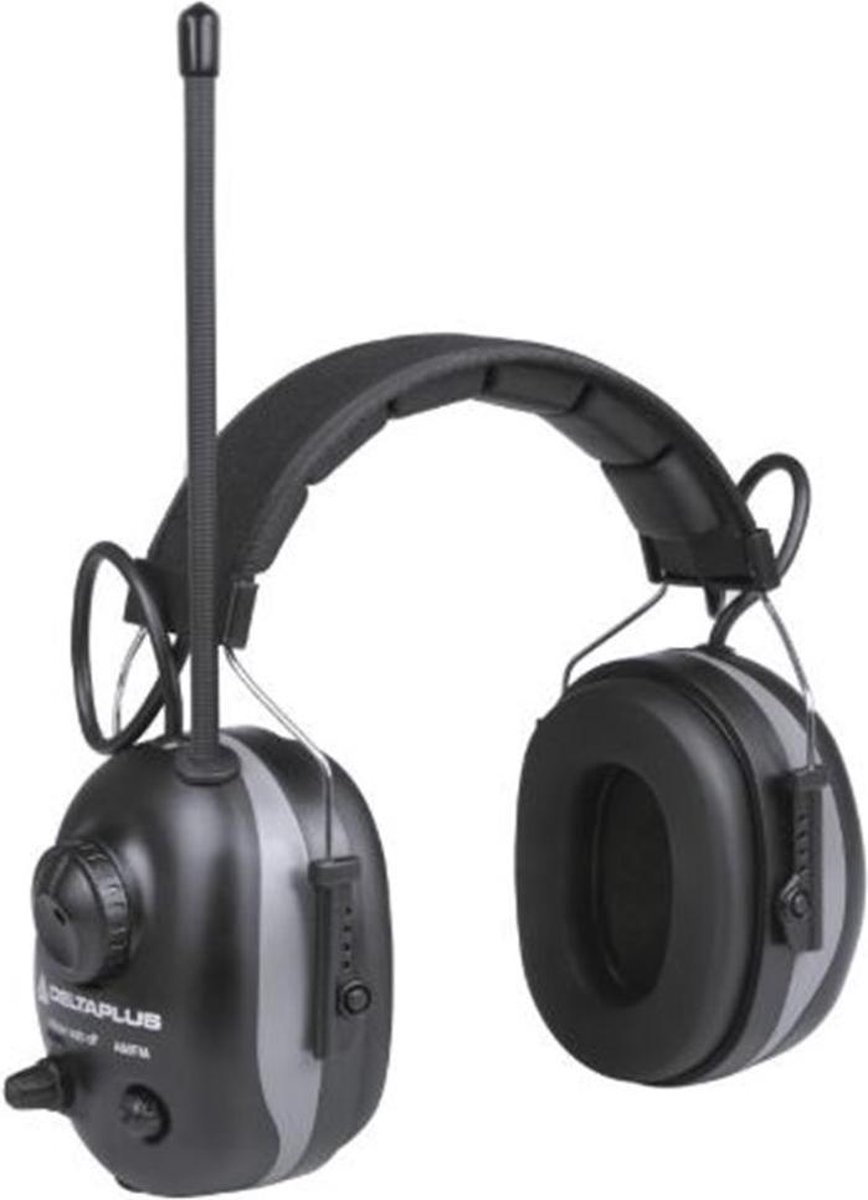 Delta Plus Gehoorbescherming Pit met radio - Zwart | Rood - One size
