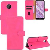 Voor Nokia C10 Effen Kleur Huid Voelen Magnetische Gesp Horizontale Flip Kalf Textuur PU Lederen Case met Houder & Kaartsleuven & Portemonnee (Rose Red)