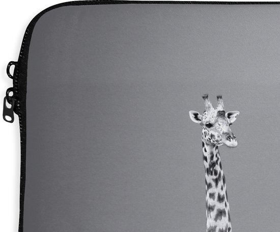 Housse ordinateur 13 pouces 34x24 cm - Girafes en noir et blanc - Housse Macbook & Laptop Large girafe en noir et blanc - Housse ordinateur portable avec photo
