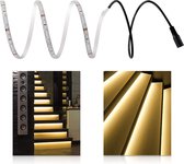 Trapverlichtende LED Bewegingssensor - Zinaps Warm White Indoor Trap Lighting, Complete Set voor 2 niveaus, elke 1 m LED-strip + 0,5 m aansluitkabel, 5 w / m, 300 lm / m, IP20 [Energy Class A