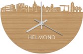 Skyline Klok Helmond Bamboe hout - Ø 40 cm - Woondecoratie - Wand decoratie woonkamer - WoodWideCities
