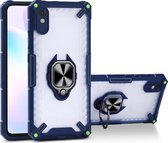 Matte TPU + PC magnetische schokbestendige hoes met ringhouder voor Xiaomi Redmi 9A (saffierblauw)