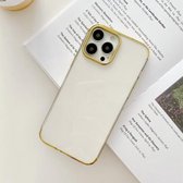 Drie secties galvaniserende TPU-beschermhoes voor iPhone 13 Pro Max (goud)