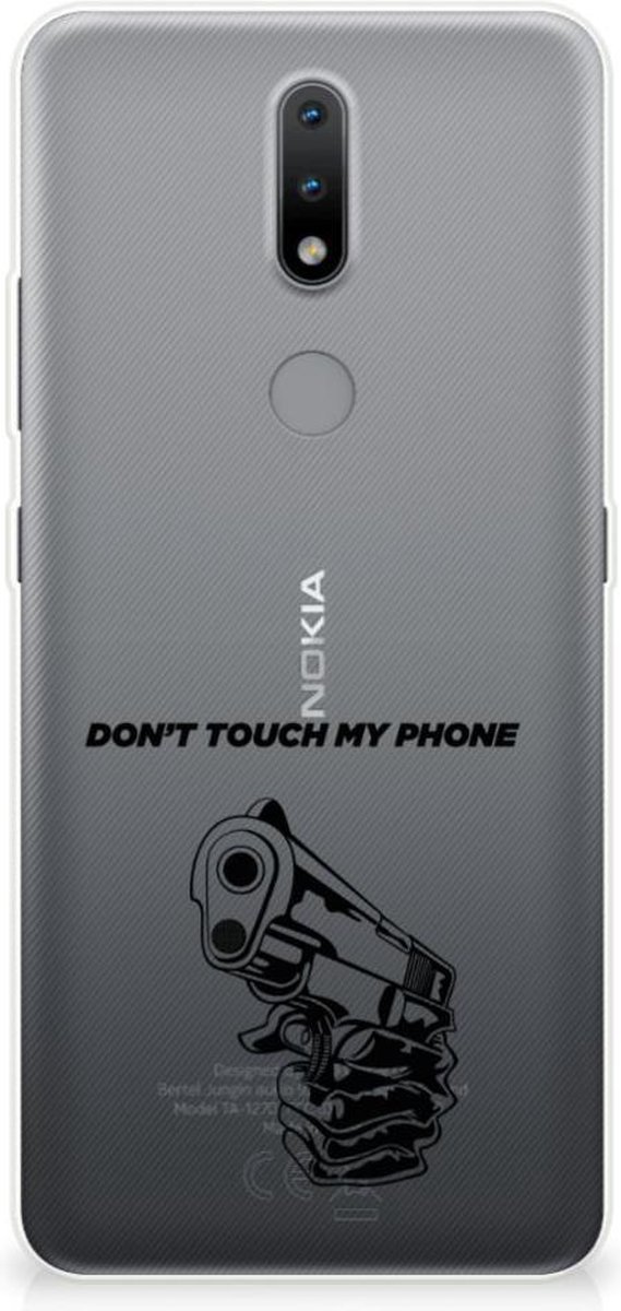 Nokia 2.4 Silicone-hoesje Gun Don't Touch My Phone