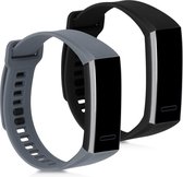 kwmobile 2x armband voor Huawei Band 2 / Band 2 Pro - Bandjes voor fitnesstracker in lichtgrijs / zwart