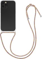 kwmobile telefoonhoesje compatibel met Apple iPhone 12 / 12 Pro - Hoesje met koord - Back cover in transparant / roze / paars / geel