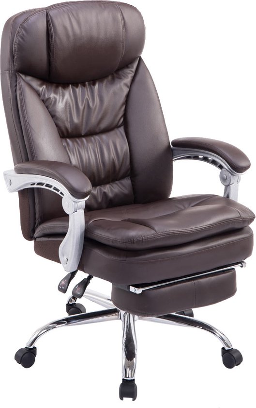 CLP XL Troy Bureaustoel - Ergonomisch - Voor volwassenen - Met armleuningen - Kunstleer - bruin