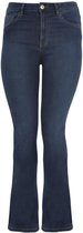 Yoek | Grote maten - dames jeans flare - donkerblauw