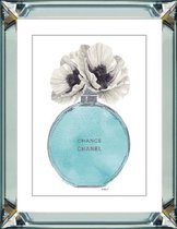 Schilderij 70 x 90 cm - Spiegellijst met prent - Chanel parfum - prent achter glas