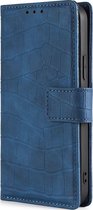 Motorola Moto E7i Power Hoesje - Mobigear - Croco Serie - Kunstlederen Bookcase - Blauw - Hoesje Geschikt Voor Motorola Moto E7i Power