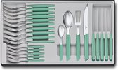 Ensemble de couverts Victorinox Swiss Modern - 24 pièces - Vert menthe - 6 personnes - Avec Couteaux de table