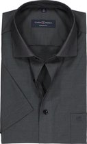 CASA MODA modern fit overhemd - korte mouw - antraciet grijs - Strijkvriendelijk - Boordmaat: 41