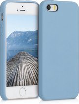 kwmobile telefoonhoesje voor Apple iPhone SE (1.Gen 2016) / 5 / 5S - Hoesje met siliconen coating - Smartphone case in duifblauw