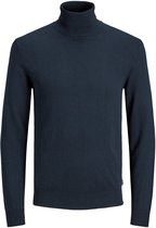 JACK & JONES slim fit coltrui katoen - donkerblauw - Maat: XXL