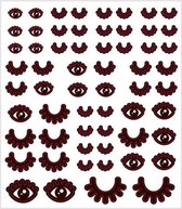 stickervel ogen 16,5 x 15 cm 60 stuks zwart