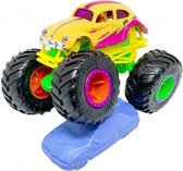 monstertruck VW Beetle 9 cm die-cast geel 2-delig