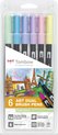 Tombow ABT Dual - Brush tekenpennen - Pastel kleuren - Set van 6