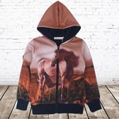 Bruin vest met paardBruin vest met paard -98/104
