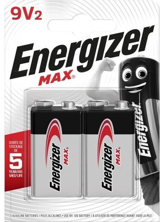 Energizer batterij Max 9V, blister met 2 stuks