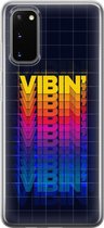 Samsung Galaxy S20 Telefoonhoesje - Transparant Siliconenhoesje - Flexibel - Met Quote - Vibin - Zwart