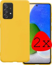 Samsung Galaxy A72 Hoesje Geel Siliconen - Samsung Galaxy A72 Case Back Cover Geel Silicone - Samsung Galaxy A72 Hoesje Siliconen Hoes Geel - 2 Stuks