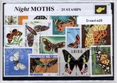 Nachtvlinders – Luxe postzegel pakket (A6 formaat) : collectie van 25 verschillende postzegels van nachtvlinders – kan als ansichtkaart in een A6 envelop - authentiek cadeau - kado