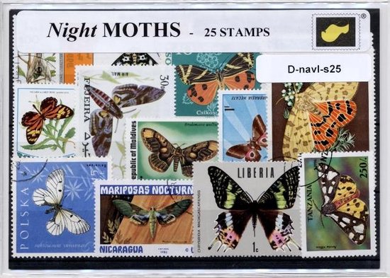 Thumbnail van een extra afbeelding van het spel Nachtvlinders – Luxe postzegel pakket (A6 formaat) : collectie van 25 verschillende postzegels van nachtvlinders – kan als ansichtkaart in een A6 envelop - authentiek cadeau - kado - geschenk - kaart - Heterocera - motten - Rhopalocera - vlinder