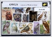 Uilen – Luxe postzegel pakket (A6 formaat) : collectie van 50 verschillende postzegels van uilen – kan als ansichtkaart in een A6 envelop - authentiek cadeau - kado - geschenk - ka