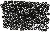 Rocailles, mat zwart, d: 3 mm, afm 8/0 , gatgrootte 0,6-1,0 mm, 25 gr/ 1 doos