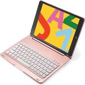 iPad 10.2 Toetsenbord Hoes 2020 Roze - iPad 10.2 Keyboard Case Book Cover Roze - iPad 8 Toetsenbord Hoesje - iPad 8 Keyboard Hoesje Roze