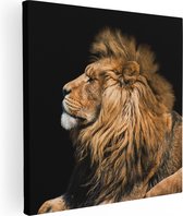 Artaza Canvas Schilderij Leeuw - 80x80 - Groot - Foto Op Canvas - Canvas Print