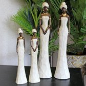 Afrikaanse beeldje  vrouw Nala  wit Jurk Luxe en Bijzonder - Ideaal voor tafeldecoratie/Vensterbank -  Beelden en Figuren - 41cm