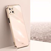 Voor OPPO A92s XINLI Straight 6D Plating Gold Edge TPU Shockproof Case (roze)