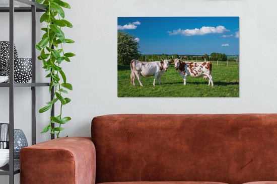 Peintures sur toile Animaux - Vaches - Paysage - 60x40 cm - Décoration murale