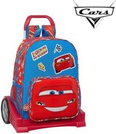 Schoolrugzak met Wielen Evolution Cars Mc Queen Blauw Rood
