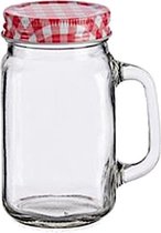 Vivalto Limonadekan Mason Jar 430 Ml Glas Transparant/rood