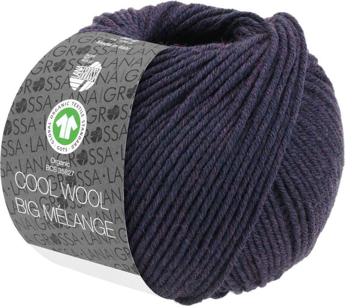 Lana Grossa Cool Wool Big Mélange Gots Aubergine nr 202