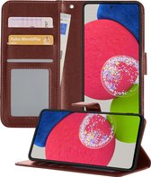 Samsung Galaxy A52s Hoesje Book Case Hoes Portemonnee Cover - Samsung Galaxy A52s Case Hoesje Wallet Case - Bruin