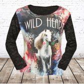 Shirt met paard Wild heart zwart -s&C-86/92-Longsleeves meisjes
