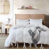 Y-NOT - Ribbons - Dekbedovertrek - Microvezel - 1 Persoons - 140x200/220 cm - Wit