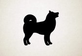 Shiba Inu - Silhouette hond - S - 45x45cm - Zwart - wanddecoratie