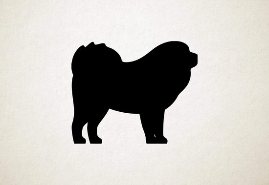 Tibetaanse mastiff - Silhouette hond - M - 60x74cm - Zwart - wanddecoratie