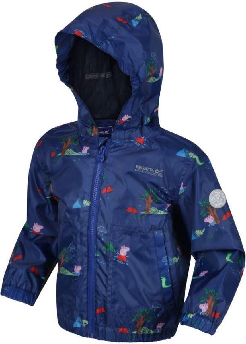 Regatta Muddy Puddle Gevoerde Waterdichte Jas Met Opdruk Voor Kinderen Blauw