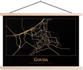 Porte-affiche avec affiche - Affiche scolaire - Carte - Gouda - Or - Zwart - 150x100 cm - Lattes vierges