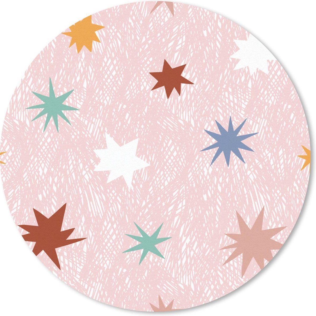Muismat rond 30x30 cm - Mousepad Kind - Roze - Ruimte - Ronde muismatten