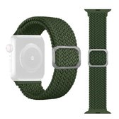 Gesp gevlochten elastische band horlogeband voor Apple Watch Series 6 & SE & & 5 & 4 40 mm / 3 & 2 & 1 38 mm (groen)