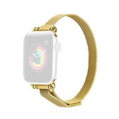 Milan armband roestvrij stalen horlogeband voor Apple Watch Series 6 & SE & 5 & 4 44 mm / 3 & 2 & 1 42 mm (goud)