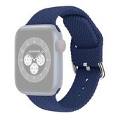 Gevlochten siliconen vervangende horlogebanden met gesp voor Apple Watch Series 6 & SE & 5 & 4 44 mm / 3 & 2 & 1 42 mm (koude zeeblauw)