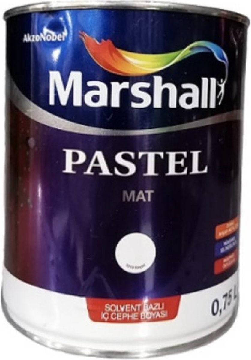 Marshall Pastel Binnen MuurLak Mat Wit - Solvent/Waterbasis 0.75L